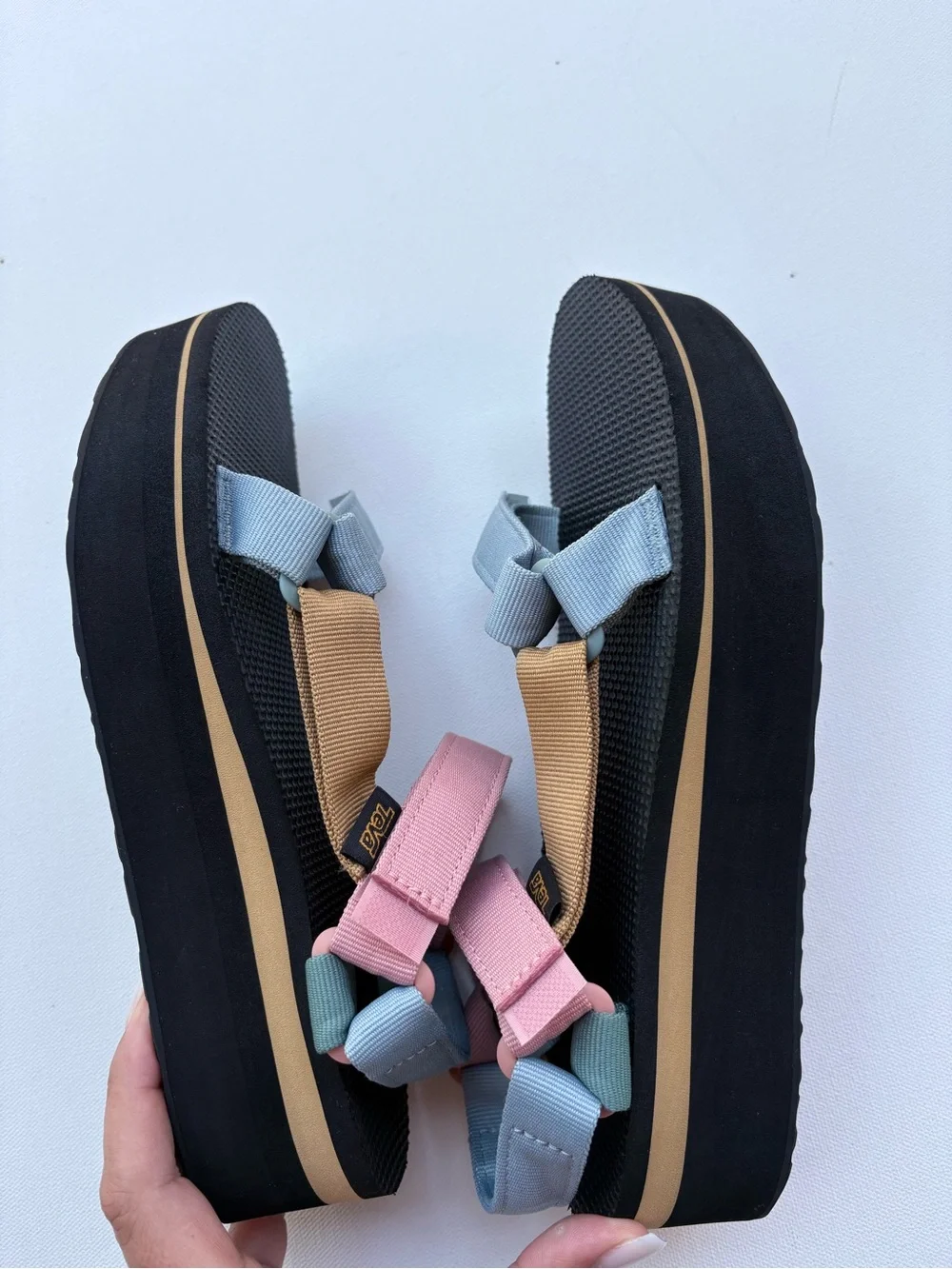 Teva Platform Colorful Sandals Multi Pastel Sz 10